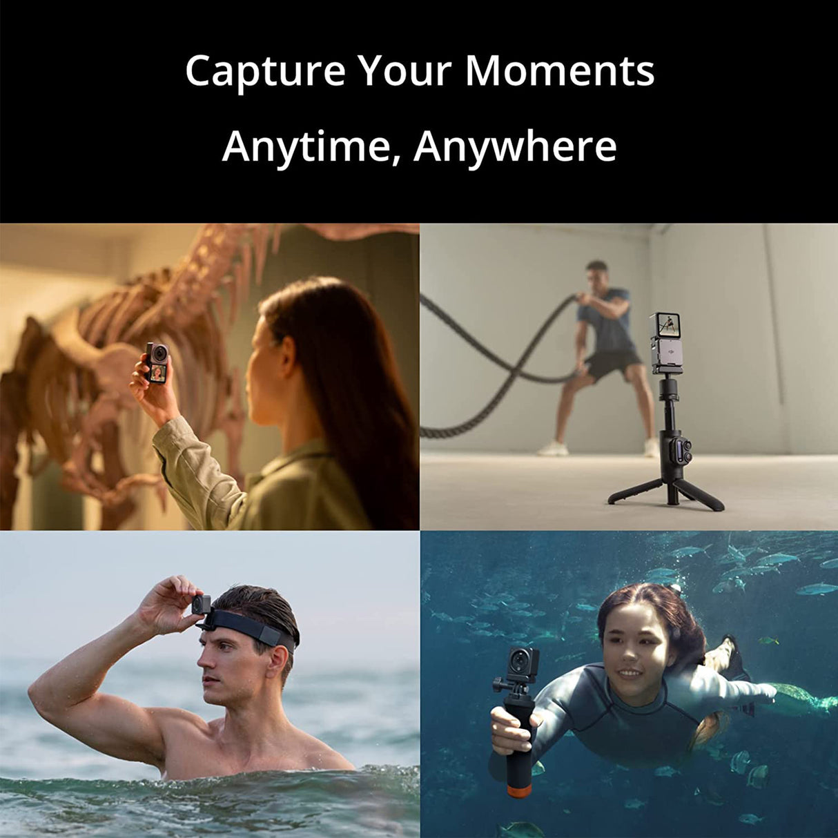 DJI Action 2 Dual Screen Combo Adventure Bundle - Portable and Wearable Camera with 4K 120 FPS