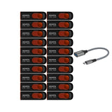 Adata C008 32GB USB 2.0 Retractable Flash Drive (Red) with USB 3.0 to USB-C Adapter (20-Pack)