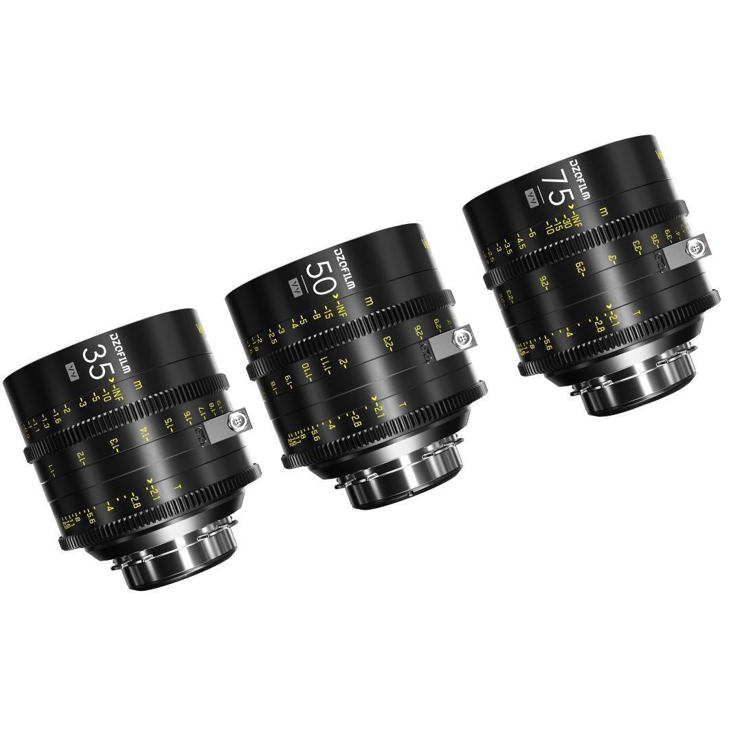 DZOFilm VESPID Cyber Full Frame PL and EF Mounts 35mm, 50mm, and 75mm 3-Lens Kit Iris (Black)
