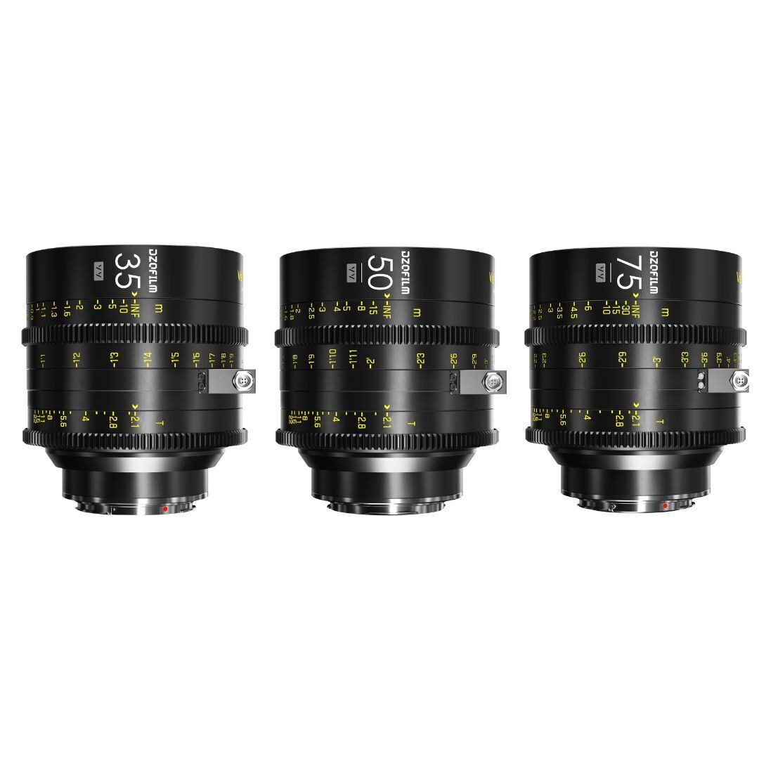 DZOFilm VESPID Cyber Full Frame PL and EF Mounts 35mm, 50mm, and 75mm 3-Lens Kit Iris (Black)