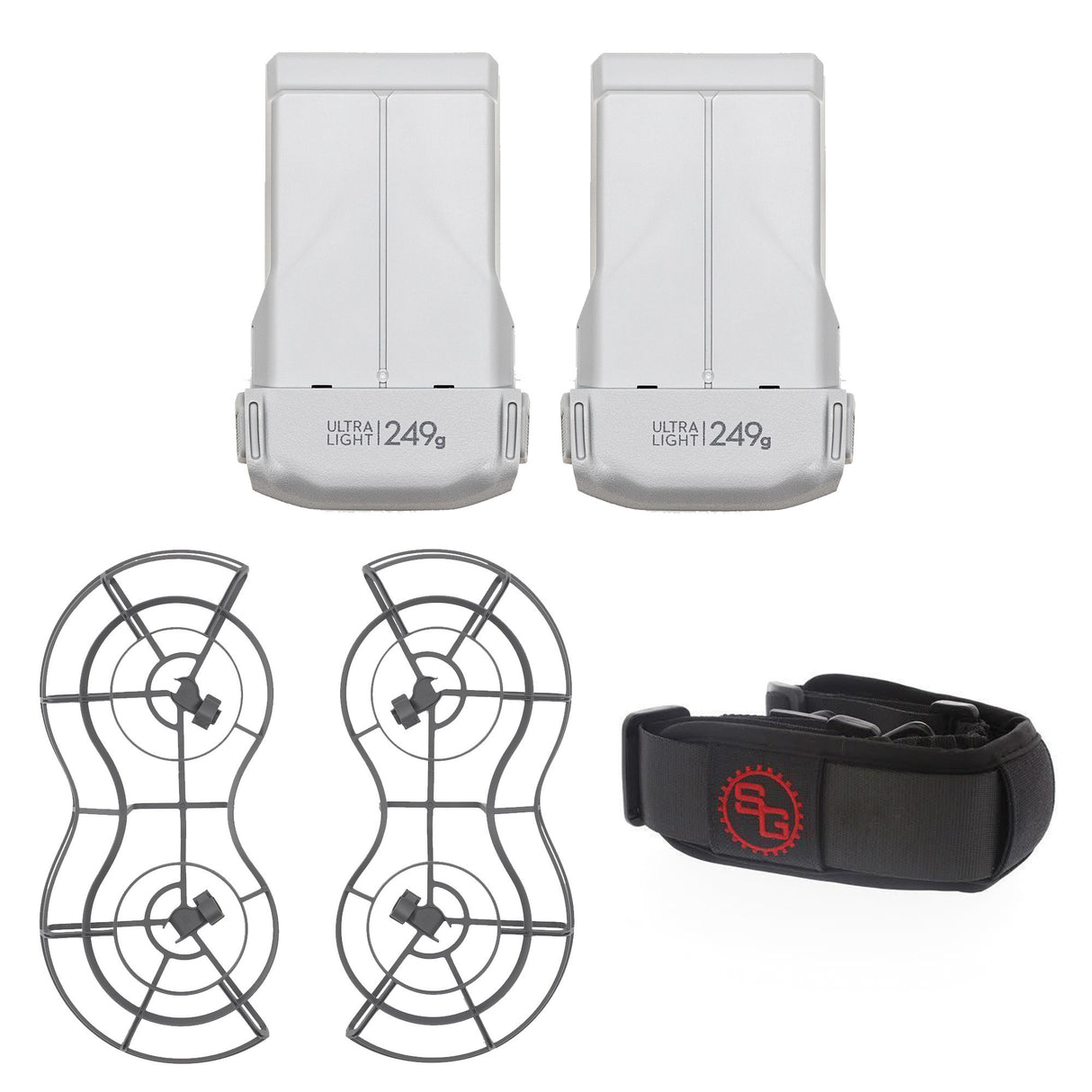 DJI Mini 4 Pro Intelligent Flight Battery (2-pack) with 360° Propeller Guards and Lanyard Strap