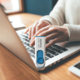 ADATA C008 32GB USB 2.0 Retractable Capless Flash Drive with USB 3.0 to USB-C Adapter (50-Pack)