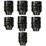 DZOFilm Vespid 25mm, 35mm, 50mm, 75mm, 100mm, 125mm T2.1, and Macro 90mm T2.8 7-Lens Kit B (Black)