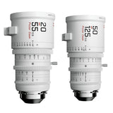 DZOFilm Pictor Zoom 20-55mm and 50-125mm T2.8 Super 35 Lens Bundle (PL and EF Mount, White)