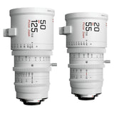 DZOFilm Pictor Zoom 20-55mm and 50-125mm T2.8 Super 35 Lens Bundle (PL and EF Mount, White)