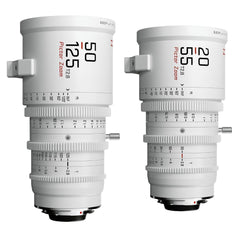 DZOFilm Pictor Zoom 20-55mm and 50-125mm T2.8 Super 35 Lens Bundle (PL and EF Mount, White)