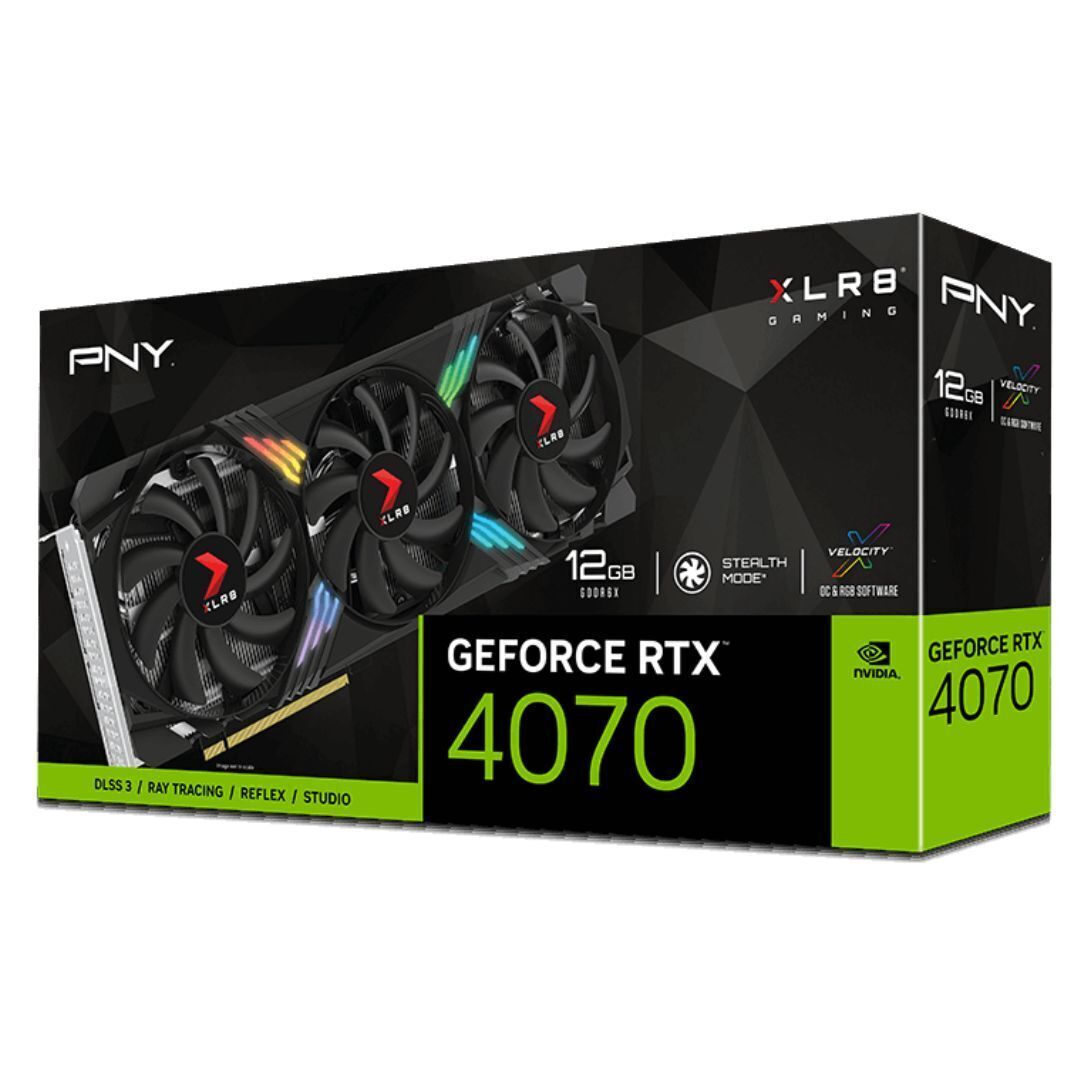 PNY GeForce RTX 4070 12GB XLR8 Gaming VERTO EPIC-X RGB Triple Fan DLSS 3 Graphics Card
