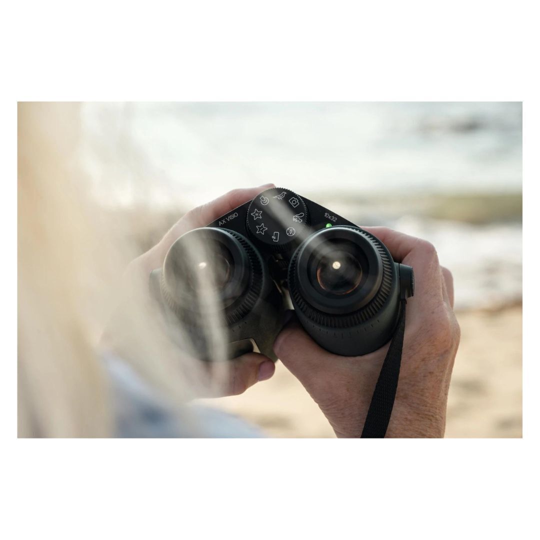 SWAROVSKI OPTIK AX Visio 10x32 Smart Binoculars with SWAROVSKI OPTIK Outdoor App Support (Green)