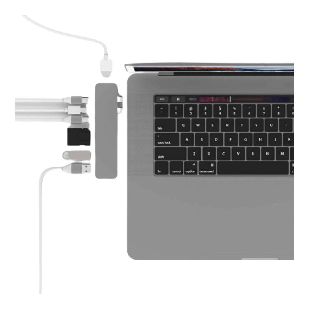 Hyper HyperDrive PRO 8-in-2 USB Type-C Hub for MacBook Pro and Air Laptops (Space Gray)