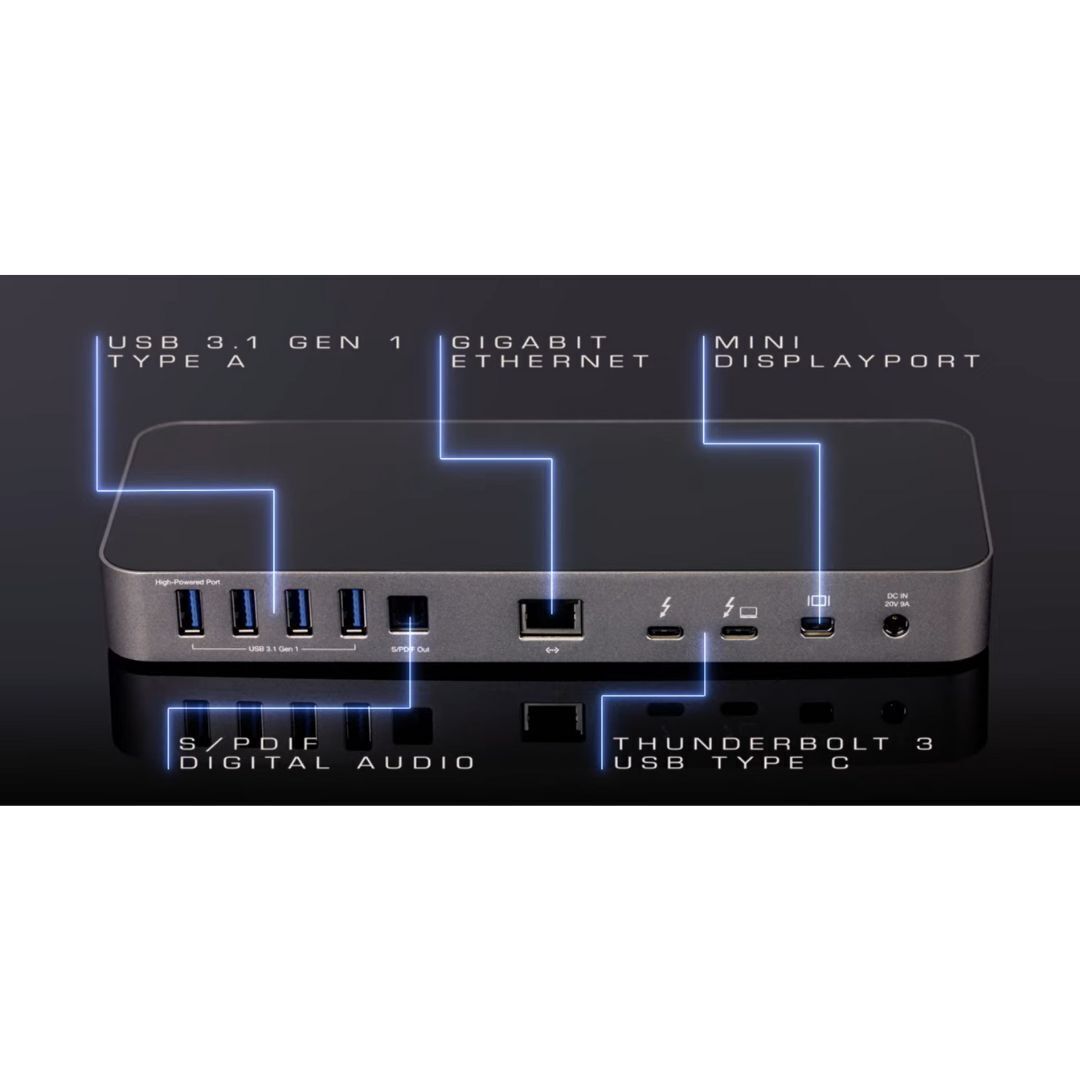 OWC 14-Port Thunderbolt Dock with Dock Ejector for Thunderbolt 3 Windows Pcs or Mac (Space Gray)