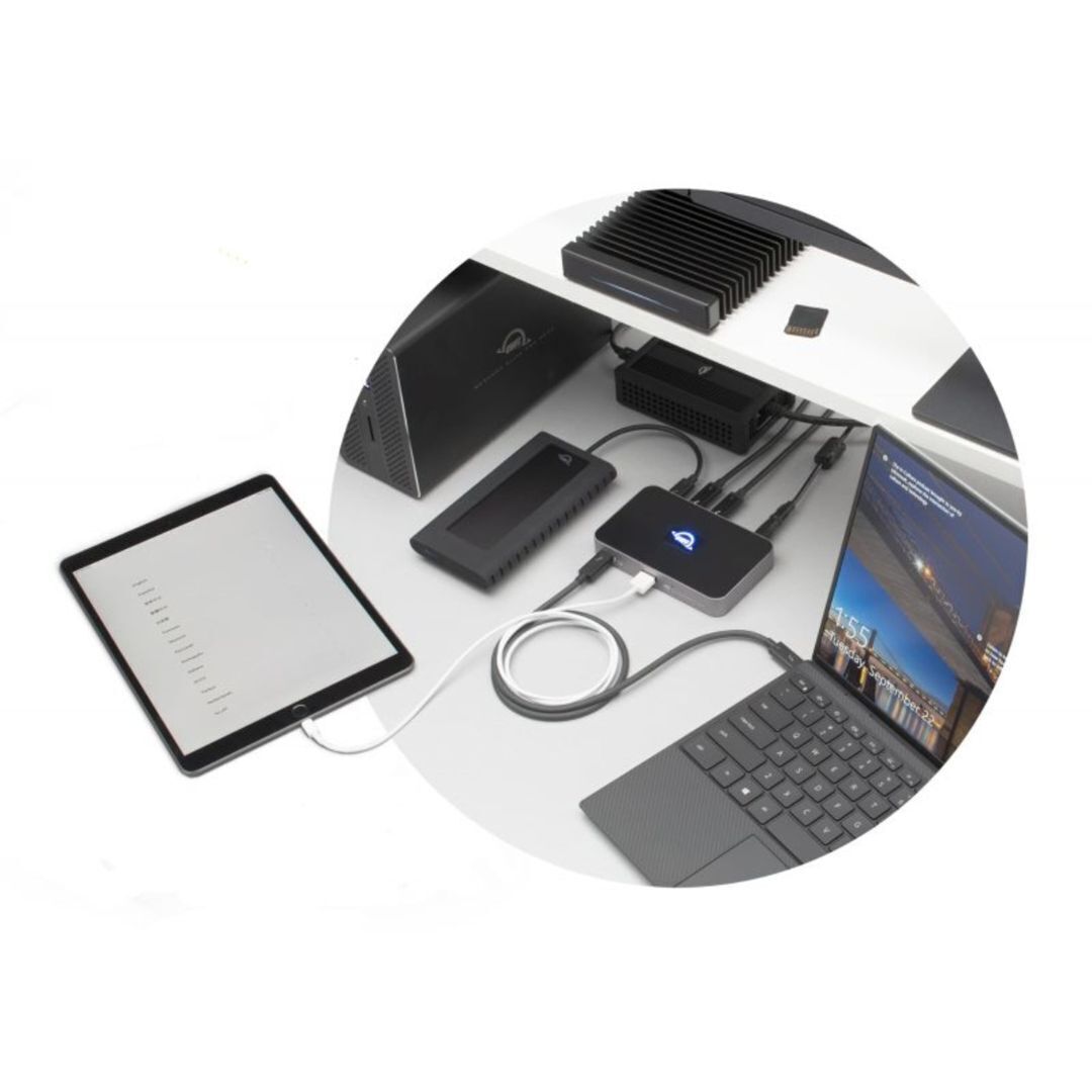 OWC Thunderbolt Hub with Three Thunderbolt 4 Ports and One USB Port for Thunderbolt 4 PC