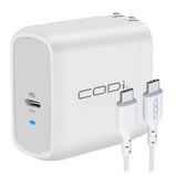 CODi 65W GaN Wall Charger with USB-C Port, Braided Cable, Over-Current and Over-Voltage Protection