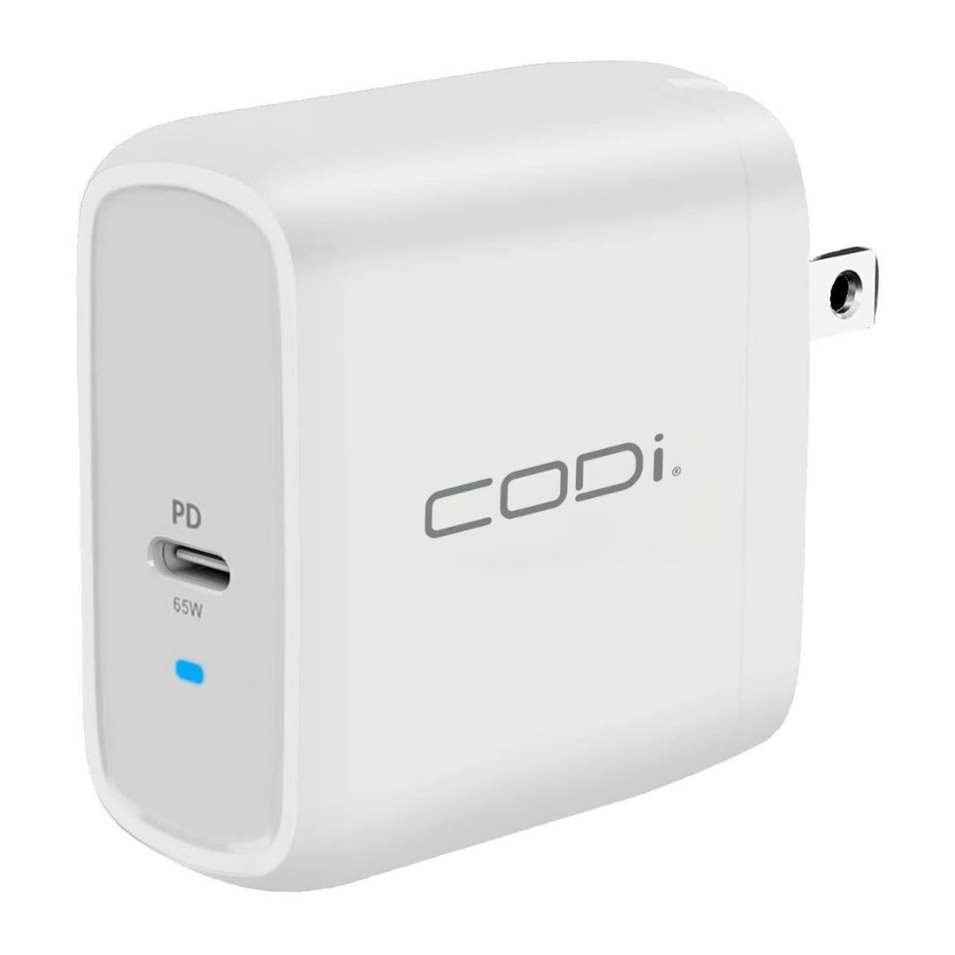 CODi 65W GaN Wall Charger with USB-C Port, Braided Cable, Over-Current and Over-Voltage Protection