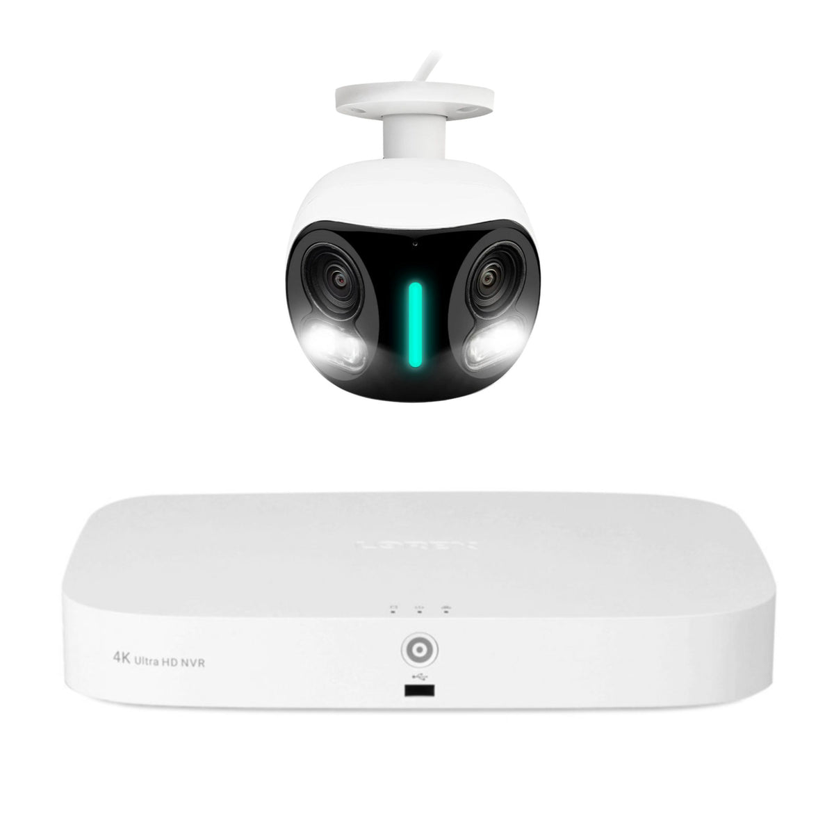 Lorex 4K 16 Camera Capable 2TB NVR Recorder with 4K IP Wired Dual Lens Security Camera Bundle