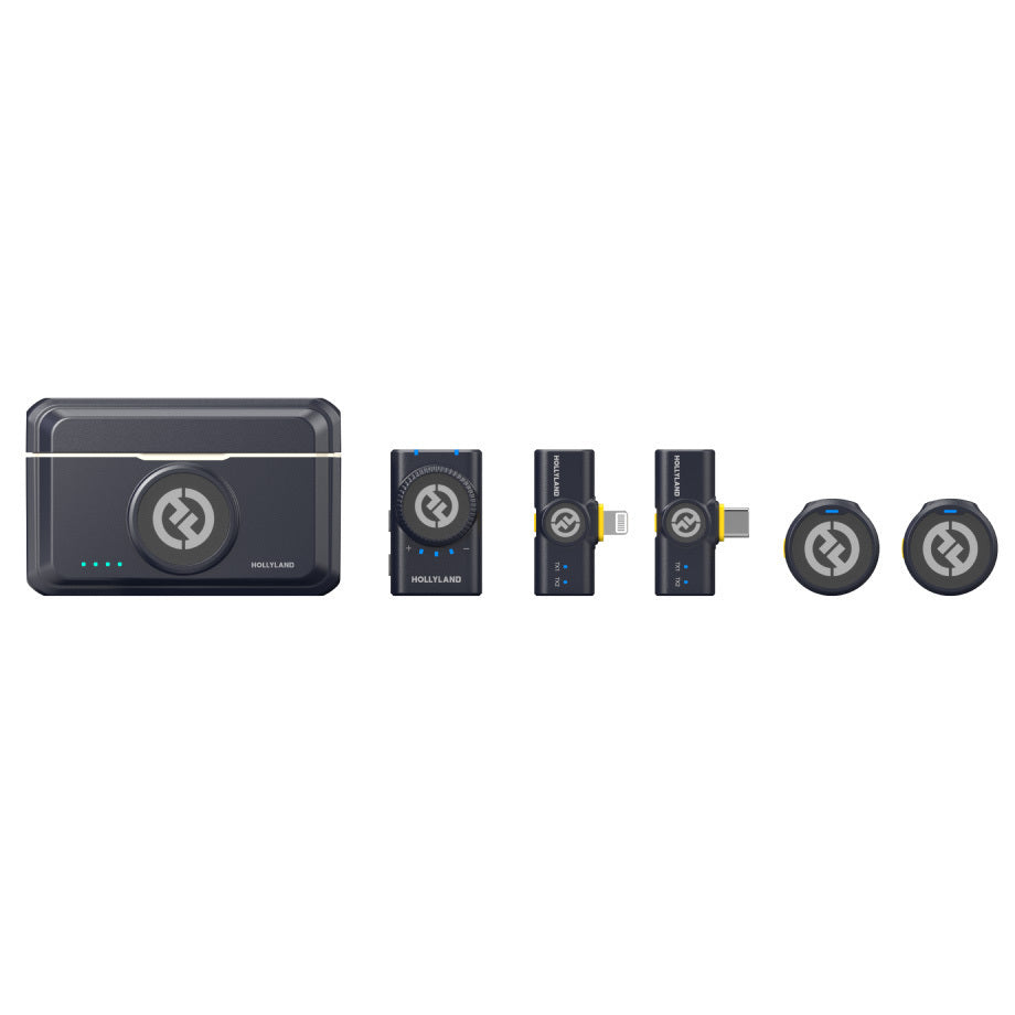 Hollyland LARK M2 DUO 2-Person Wireless Combo Microphone System (Shine Charcoal)