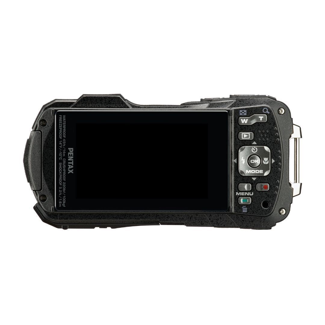 PENTAX WG-90 Compact Camera (Black) with Accessory Cleaning Kit Bag and 64GB Memory Card