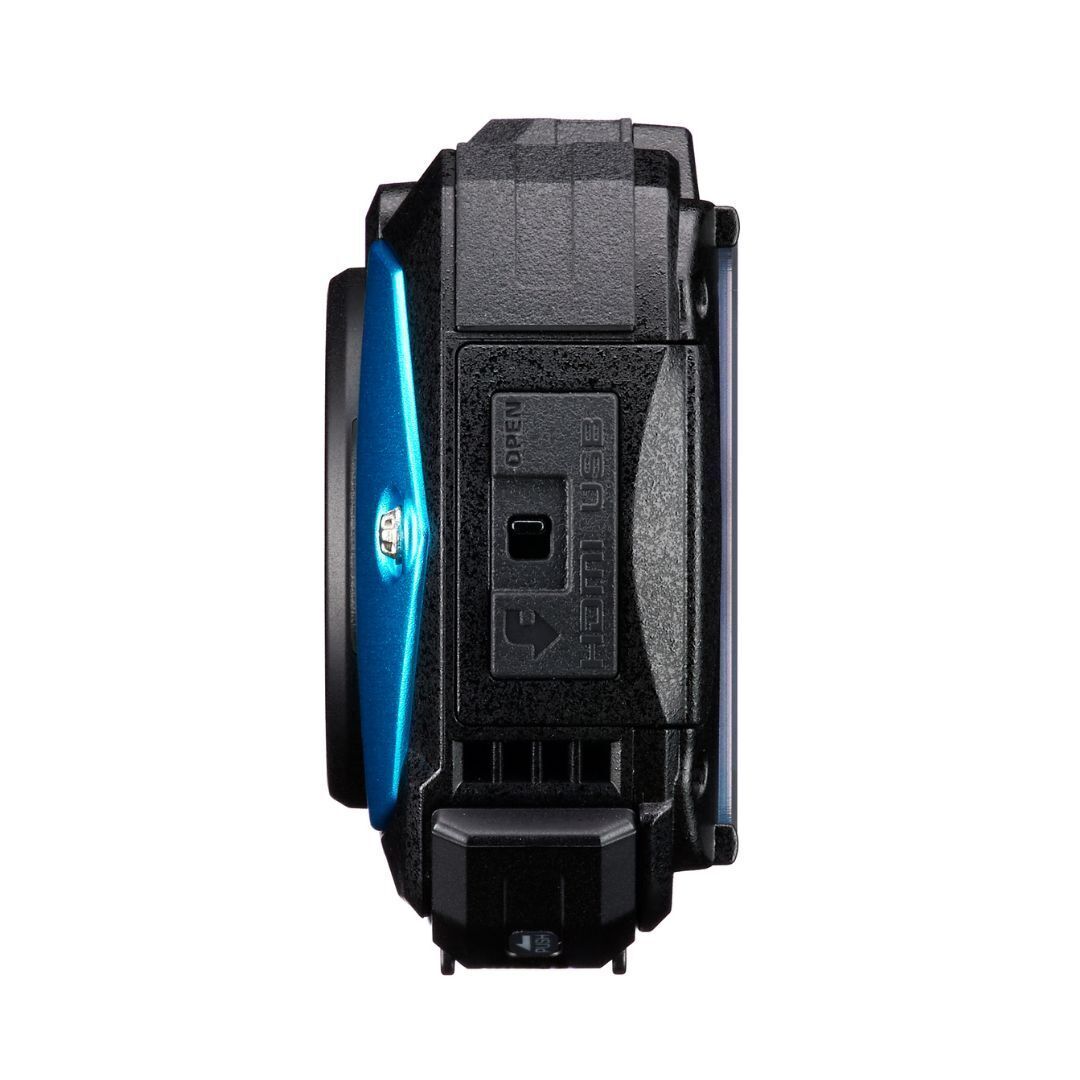 PENTAX WG-90 Compact Camera, Blue w. Accessory Cleaning Kit Bag and SanDisk 64GB Ultra SDXC UHS-I Memory Card