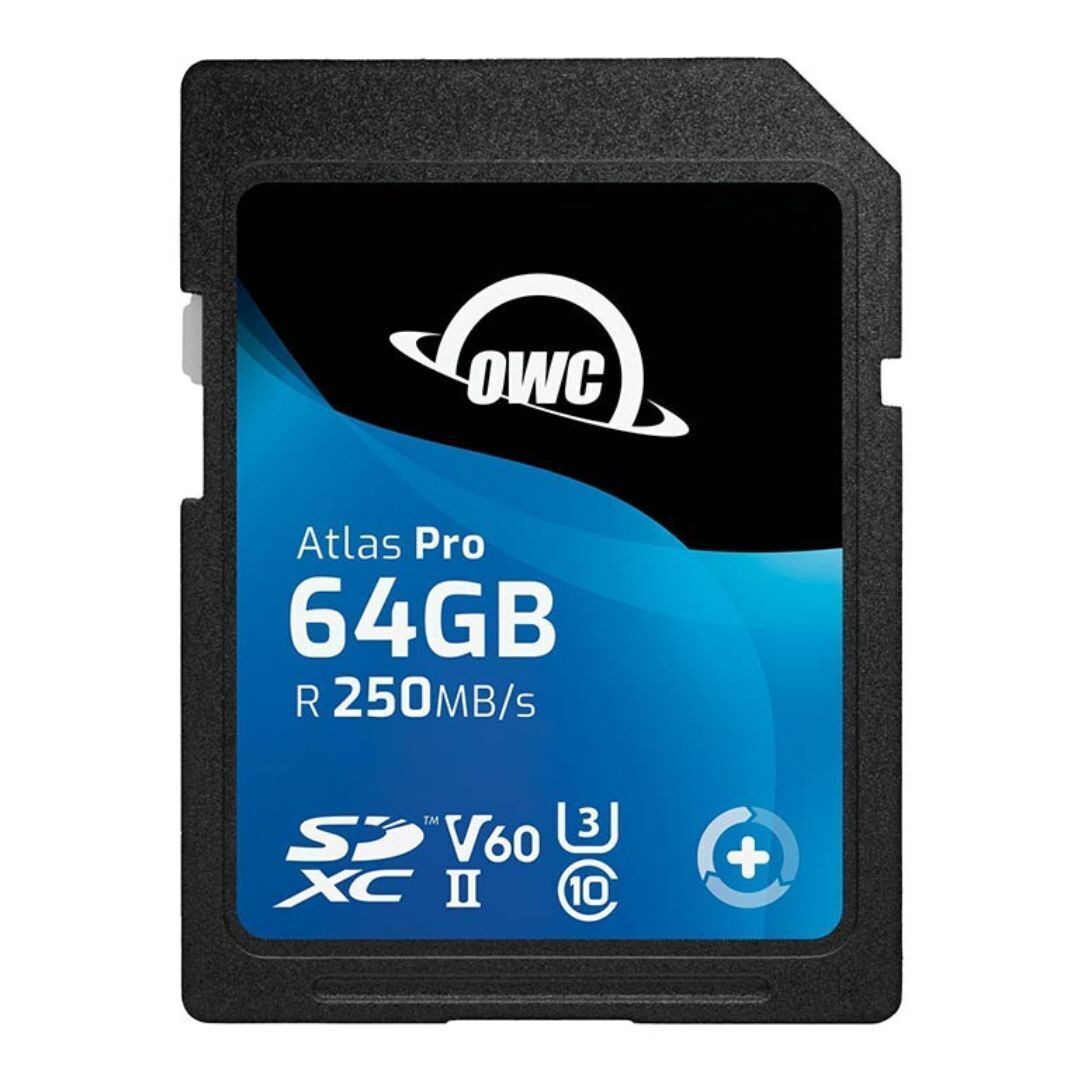 OWC 64GB Atlas Pro SDXC V60 UHS-II Memory Card with Dual SD-Slot SDXC UHS-II Card Reader