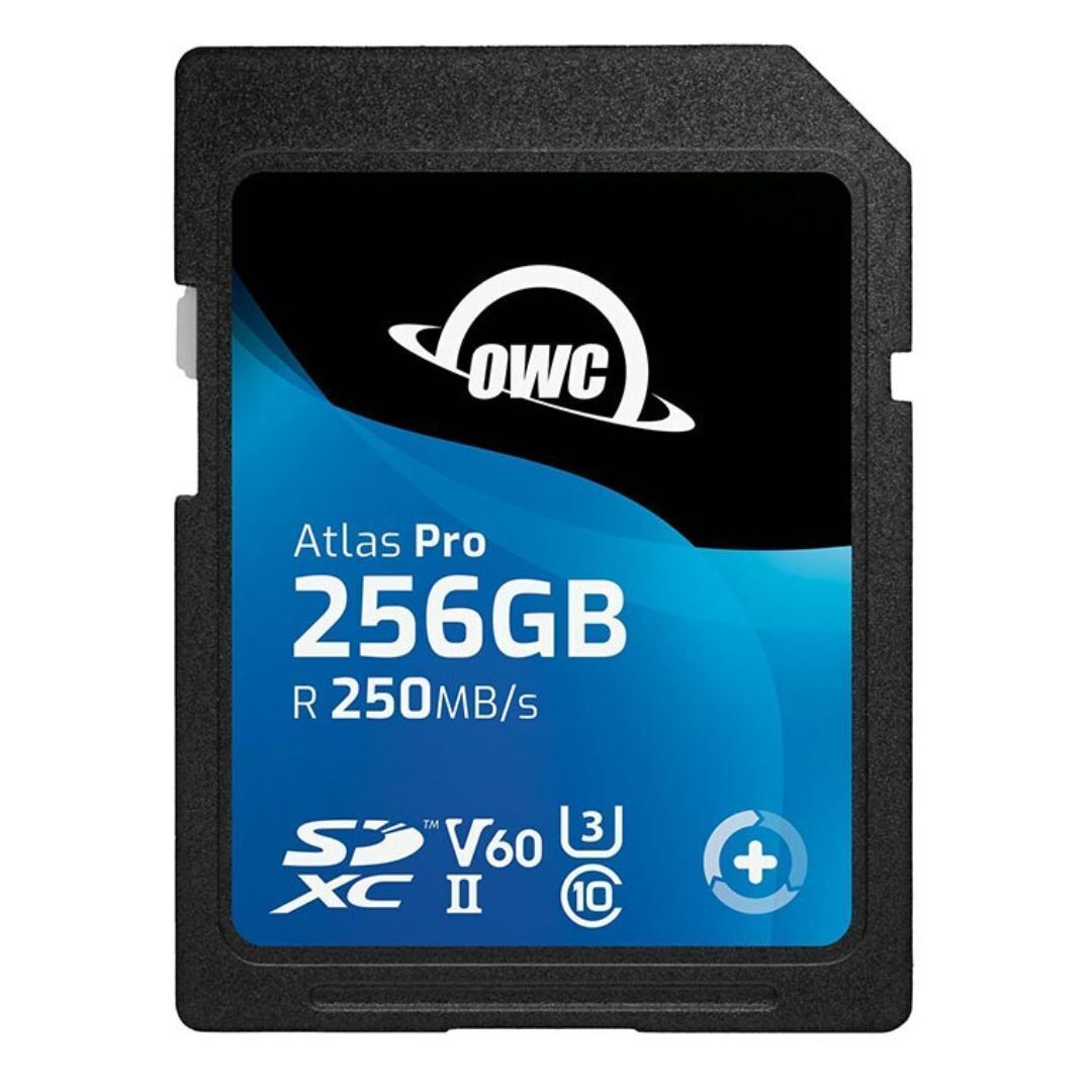 OWC 256GB Atlas Pro SDXC V60 UHS-II Memory Card with Dual SD-Slot SDXC UHS-II Card Reader