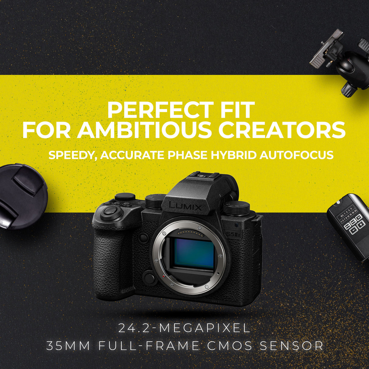 Panasonic Lumix S5 IIX 24.2MP Mirrorless Camera with 20-60mm and 85mm Mirrorless Lens Bundle