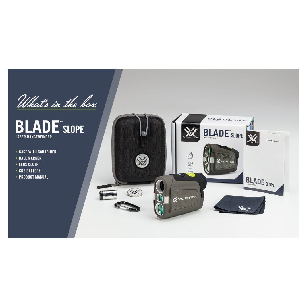 Vortex Blade Slope Golf Laser Rangefinder with Slope Mode, Clear View Optics, and Shockproof Design