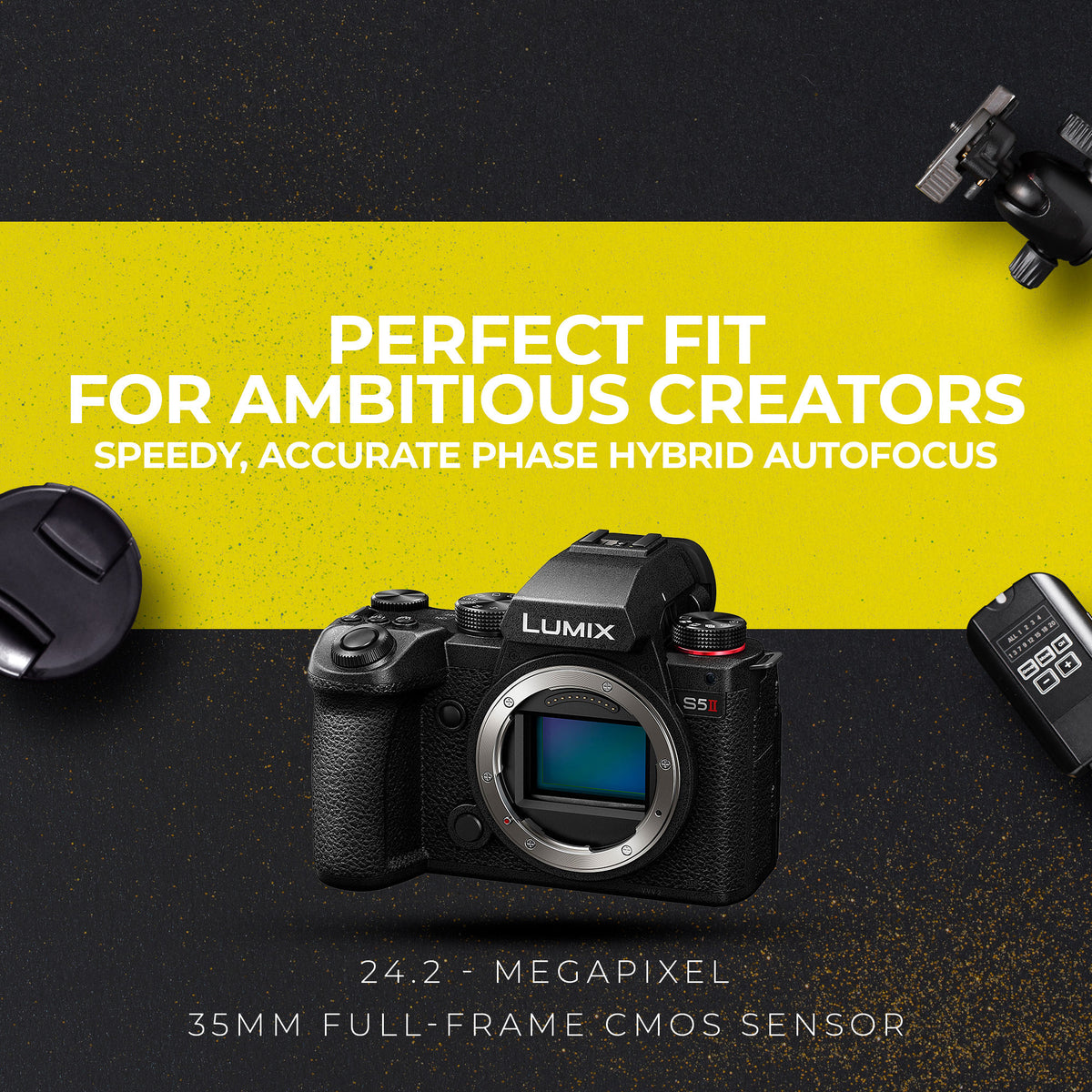 Panasonic  LUMIX S5II Hybrid 24.2MP Mirrorless Camera with 20-60mm and 85mm Mirrorless Lens Bundle