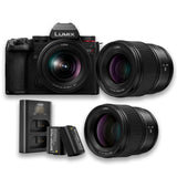 Panasonic Lumix S5II 24.2MP Full Frame Mirrorless Camera with 20-60mm Lens and 50mm Lens Bundle