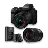 Panasonic Lumix S5 IIX 24.2MP Mirrorless Camera with 20-60mm and 85mm Mirrorless Lens Bundle