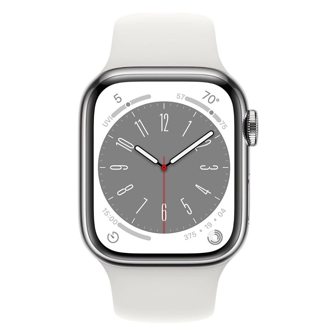 Apple Watch Series 8, 41mm GPS + Cellular (Silver Aluminum Case) (Certified Refurbished)