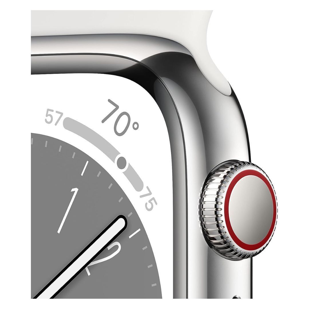Apple Watch Series 8, 41mm GPS + Cellular (Silver Aluminum Case) (Certified Refurbished)