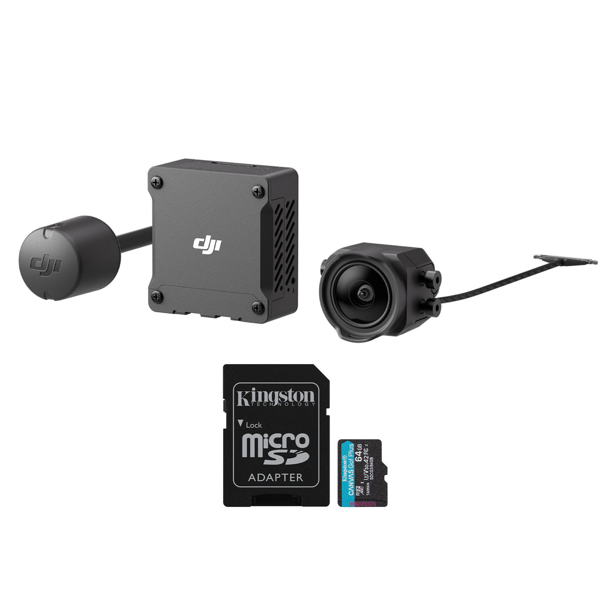 DJI O3 Air Unit Compact Video Transmission Technology with 64GB A2 MicroSD Card Bundle