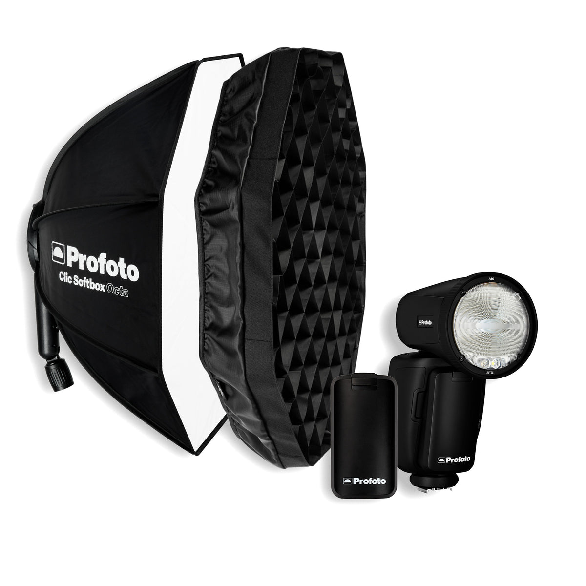 Profoto A10 AirTTL-C Studio Light for Sony with Softbox and Softgrid Bundle