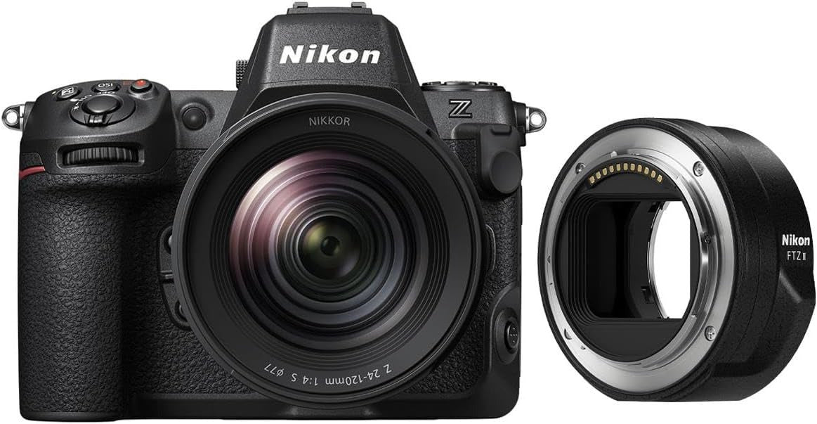 NIKON Z8 Mirrorless Camera with 24-120mm f/4 Lens - Full-Frame Sensor and Nikon FTZ II Mount Adapter