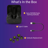 Sony INZONE Buds Gaming Earbuds (Black) - Noise-Canceling Mic with Earbud Replacement Tips