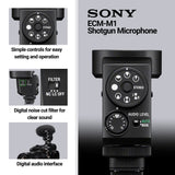 Sony Digital Shotgun Microphone ECM-M1 with Triple Shoe Bracket,128GB SD Card