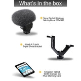 Sony Digital Shotgun Microphone ECM-M1 with Triple Shoe Bracket,128GB SD Card