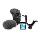 Sony Digital Shotgun Microphone ECM-M1 with Triple Shoe Bracket,128GB SD Card