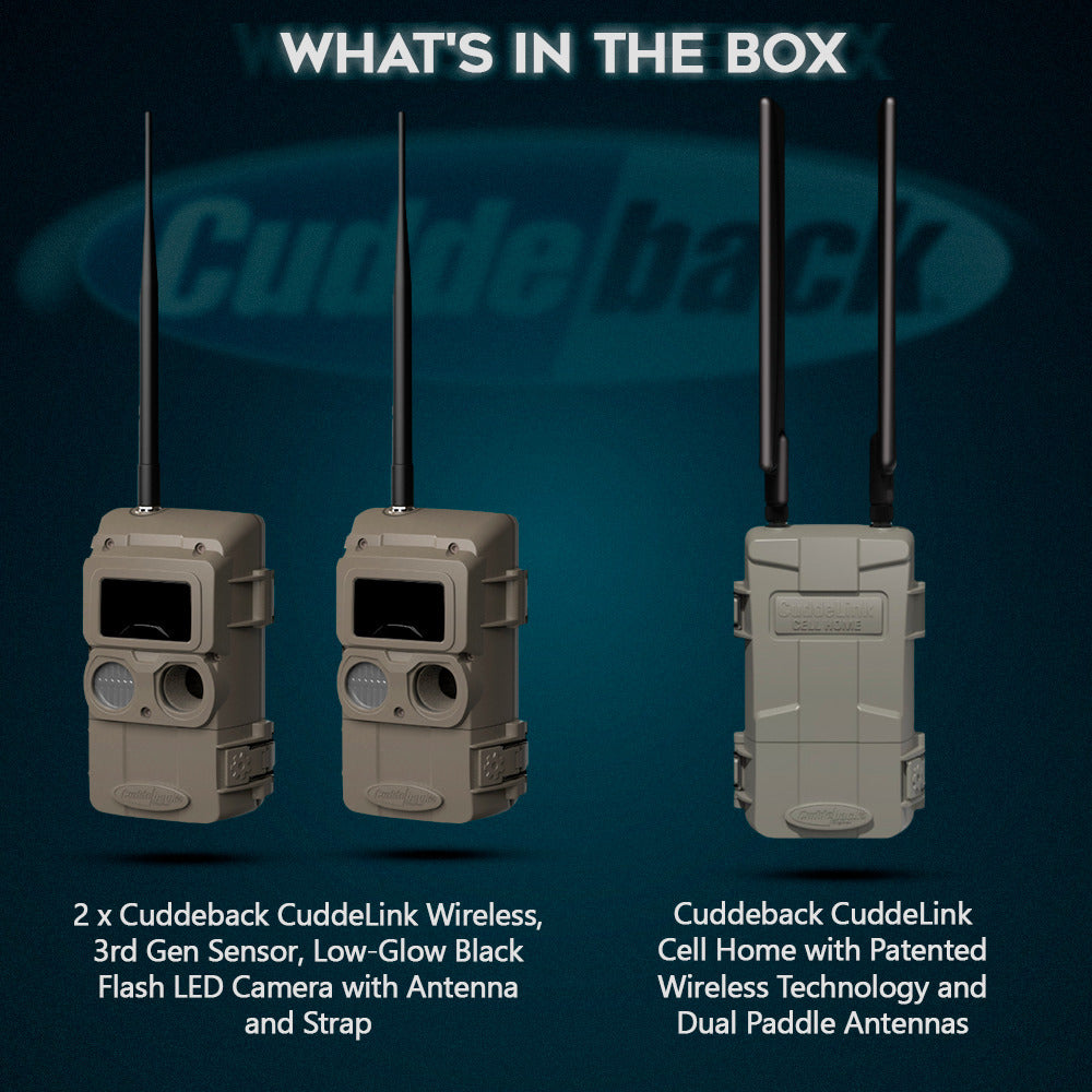 Cuddeback CuddeLink Wireless, Low-Glow Black Flash LED Camera with Cuddeback CuddeLink Cell Home