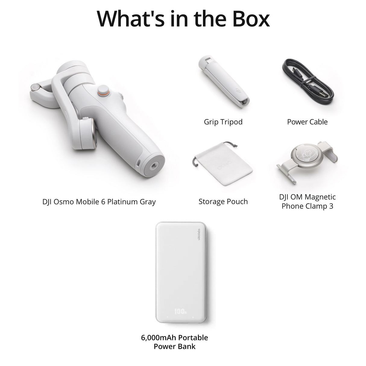 DJI Osmo Mobile 6 Smartphone Gimbal (Platinum Gray) with Wireless Phone Gimbal Accessory