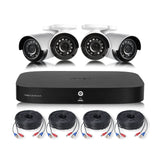 Lorex 1080p 8-Channel 1TB Wired DVR Security System with 4 Cameras and 4K RG59 100ft Power Cables