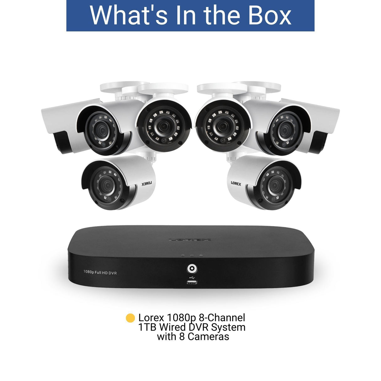 Lorex 1080p 8-Channel 1TB Wired DVR Security System with 8 Weatherproof Cameras