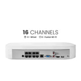 Lorex Fusion 4K 16 Camera Capable (8 Wired+8 Fusion Wi-Fi) 2TB Wired NVR System