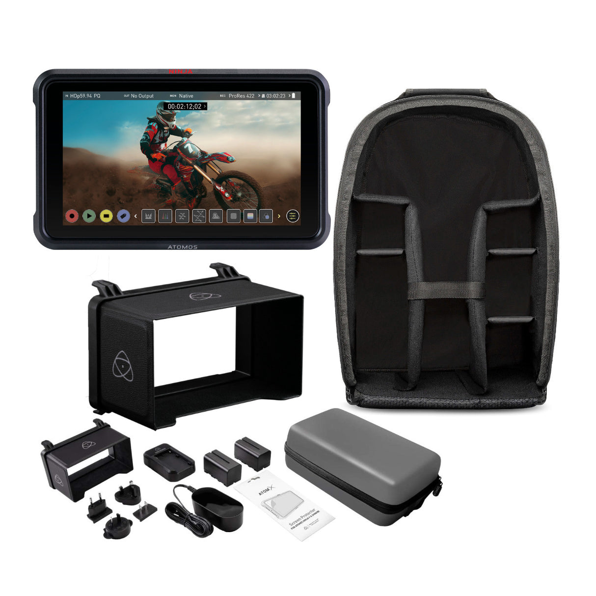 Atomos Ninja V 5-Inch HDR Daylight Viewable Portable Monitor/Recorder with Sunhood and Accessory Kit