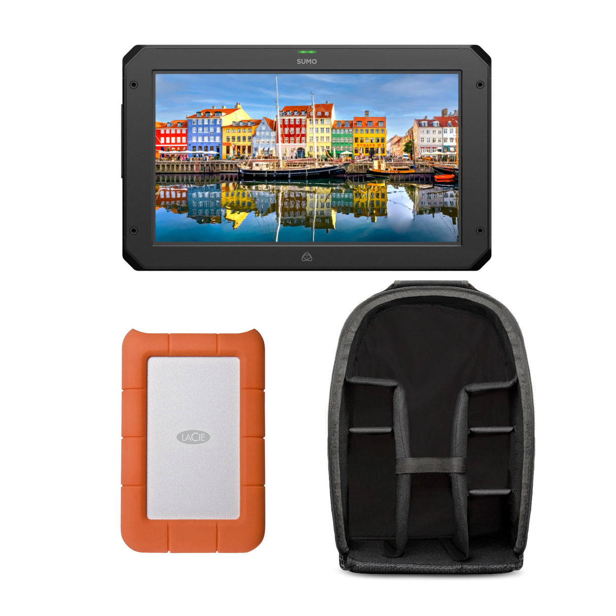 Atomos Sumo19 SE 19-Inch HDR Pro/Cinema Monitor-Record-Switcher w/Portable Hard Drive Bundle