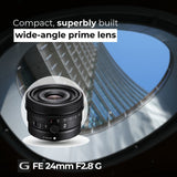 Sony FE 24mm f/2.8 G Full-Frame G Series Lens with Editing Software, 64GB Memory Card Bundle
