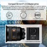 Sony FE 50mm f/1.2 GM Full-Frame G Master Lens with Editing Software, 64GB Memory Card Bundle