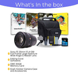 Sony FE 50mm f/1.2 GM Full-Frame G Master Lens with Editing Software, 64GB Memory Card Bundle