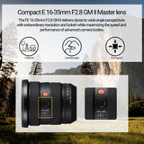 Sony FE 16-35mm F2.8 GM II Full-frame Zoom G Master Lens with Editing Software, 64GB SD Card Bundle