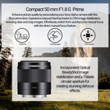 Sony E 50mm f/1.8 OSS Prime Lens (Black) with Editing Software, 64GB Memory Card, and Accessories