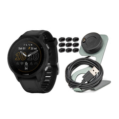 Garmin Forerunner 955 GPS Running Smartwatch (Black) Bundle with Charger Stand and Port Plugs